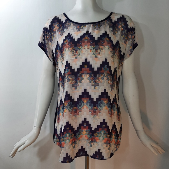 Espresso Tops - 3️⃣/💰1️⃣0️⃣ XL Espresso Top Blue Peach Creme Flowy